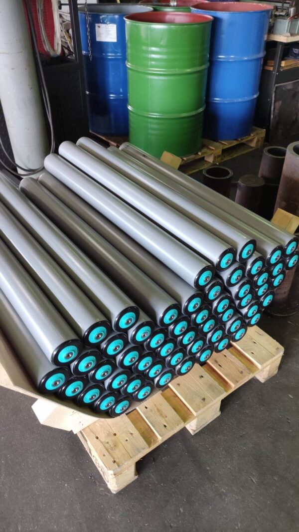 Transportation rollers with PVC sleeve